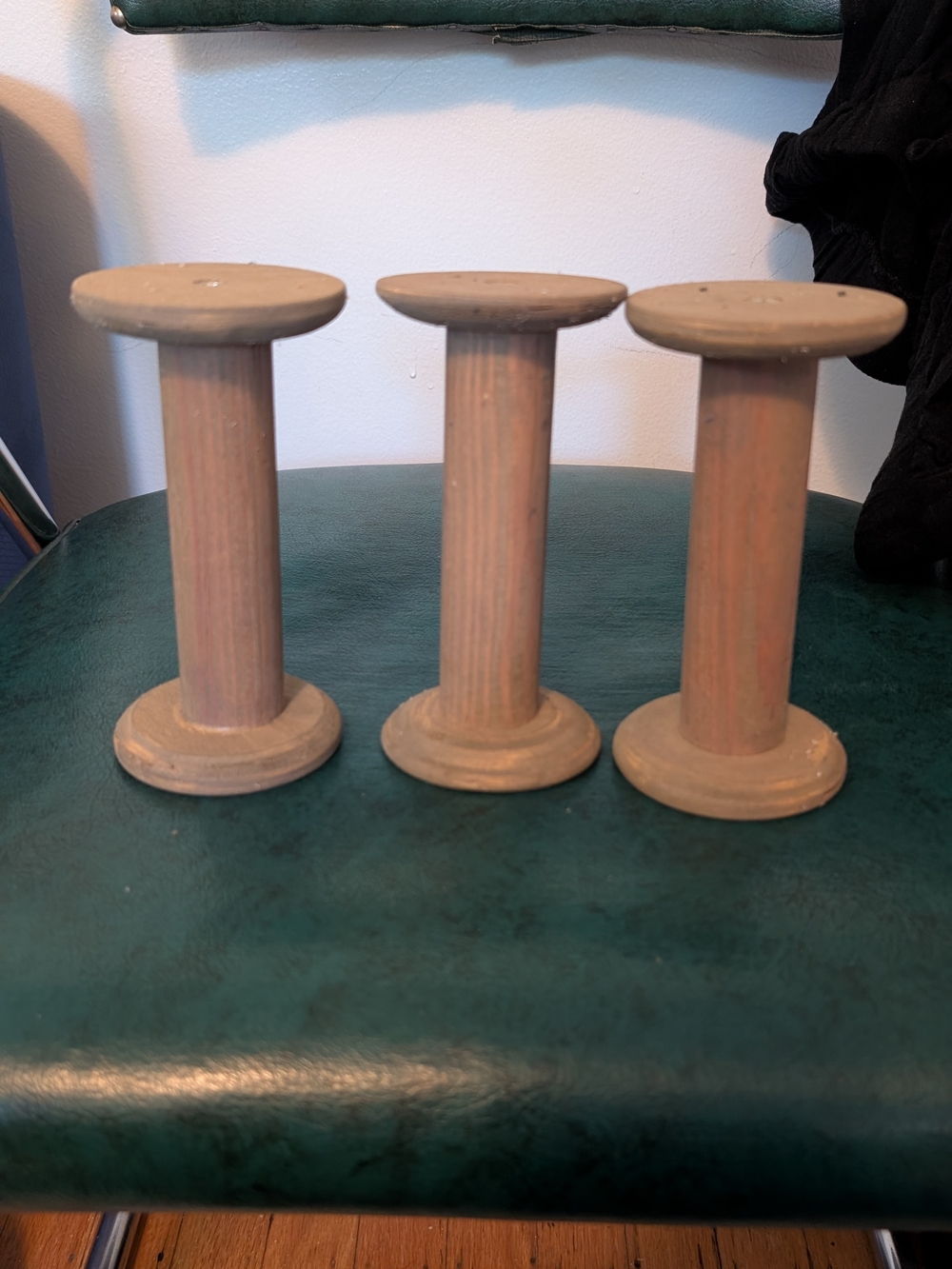 Neutral Beige Wood Spool Trio - Home Accents Decor